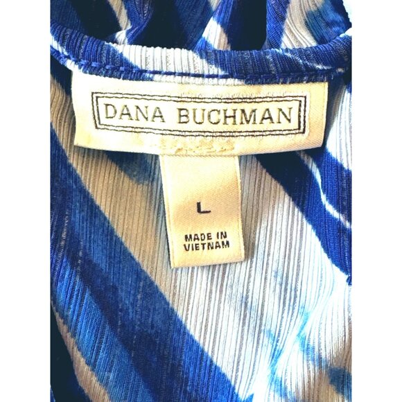 Dana Buchman Boho Blue Patch Large Womens Blouse Bell Sleeve - Picture 3 of 8